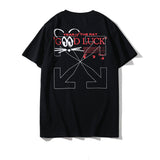 Summer Men'S Casual Shortsleeved Tshirt Fashion Brand Ow Hollow Arrow Off Mouse Limited Graffiti Owt