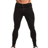 Men Pants Straight Leg Pant Men's Tight-Fitting Solid Color Stretch Denim Casual Skinny Pants