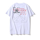 Summer Men'S Casual Shortsleeved Tshirt Fashion Brand Ow Hollow Arrow Off Mouse Limited Graffiti Owt