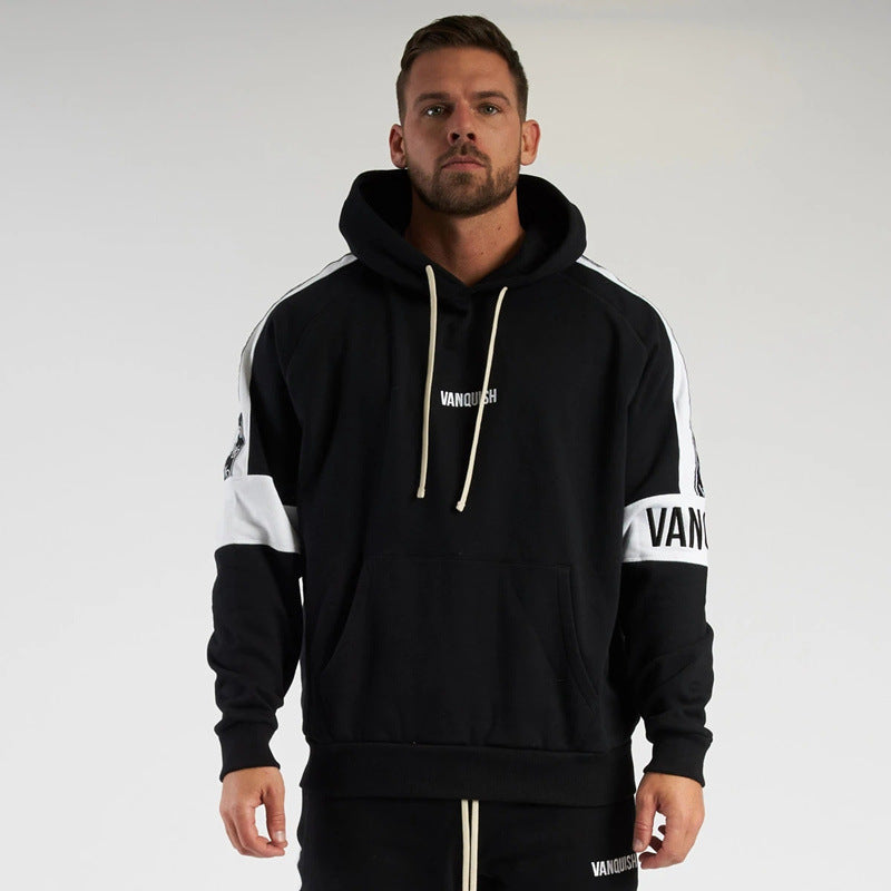 Gyms Fitness Men's Sports Hoodie Bodybuilding Workout Jogging Men's Athletic Sweatshirts Men's Trendy Pullover Hooded Sweatshirt Outdoor Running Sporty Clothing