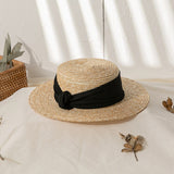 Italian Fedora Hats Summer Sun Protection Women Flat-Top Cap