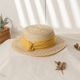 Italian Fedora Hats Summer Sun Protection Women Flat-Top Cap