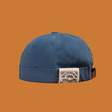 Men Beanies Hat Men's Japanese-Style Retro Patch Skullcap