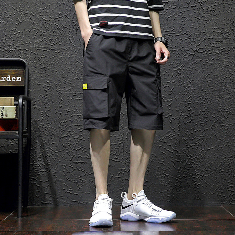 Overalls Large Size Loose Multi-Pocket Workwear Fifth Pants Men's Shorts Student Beach Pants Men Cargo Pant