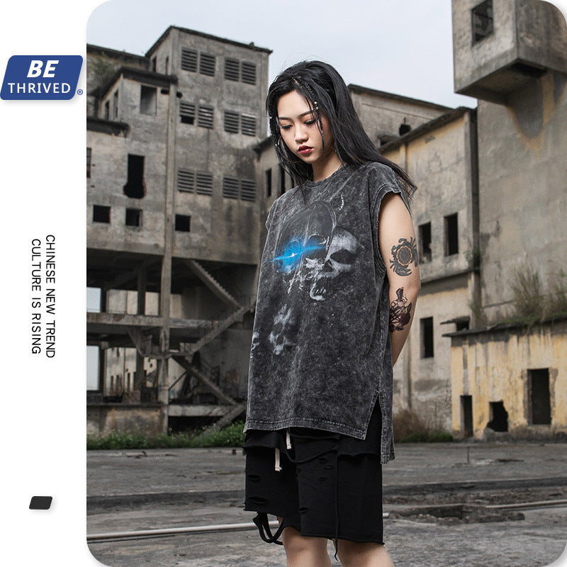 Men's Summer plus Size Casual Sports Loose Vest T-shirt Men's Men Top