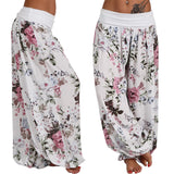 Wide Leg Floral Print Pants Digital Printing Long Wide-Leg Pants Casual Pants Harem