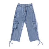Jeans Men's plus Size Retro Sports Trousers Baggy Straight Trousers Feet Men's Clothing Men Denim Pants