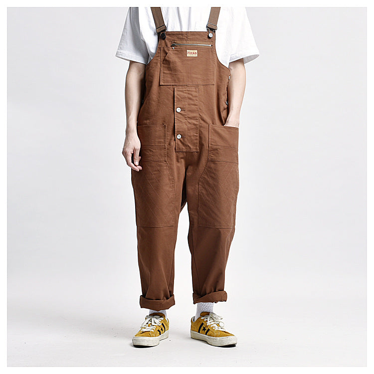 Suspender Pants Men's plus Size Retro Sports Trousers Cargo Overalls Suspenders Men Denim Overalls