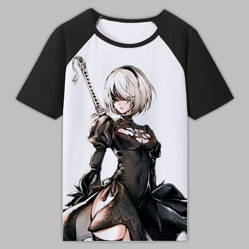 Anime TShirts Aesthetic Men's Shirt Anime Print T-shirt Men's Short-Sleeved Clothes