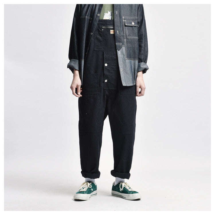 Suspender Pants Men's plus Size Retro Sports Trousers Cargo Overalls Suspenders Men Denim Overalls