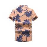 Men Beach Shirts Short Sleeve Beach Shirt Men's Loose Quick-Drying plus Size Flower Shirt Vacation Travel Set