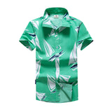 Men Beach Shirts Short Sleeve Beach Shirt Men's Loose Large Size Shirt Vacation Travel Set