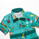 Men Beach Shirts Short Sleeve Beach Shirt Men's Loose Large Size Shirt Hawaiian Vacation Travel Set