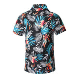 Men Beach Shirts Short Sleeve Beach Shirt Men's Loose plus Size Flower Shirt Vacation Travel Set