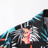 Men Beach Shirts Short Sleeve Beach Shirt Men's Loose plus Size Flower Shirt Vacation Travel Set