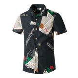 Men Beach Shirts Hawaiian Short Sleeve Beach Shirt Men's Loose plus Size Flower Shirt Casual Suit
