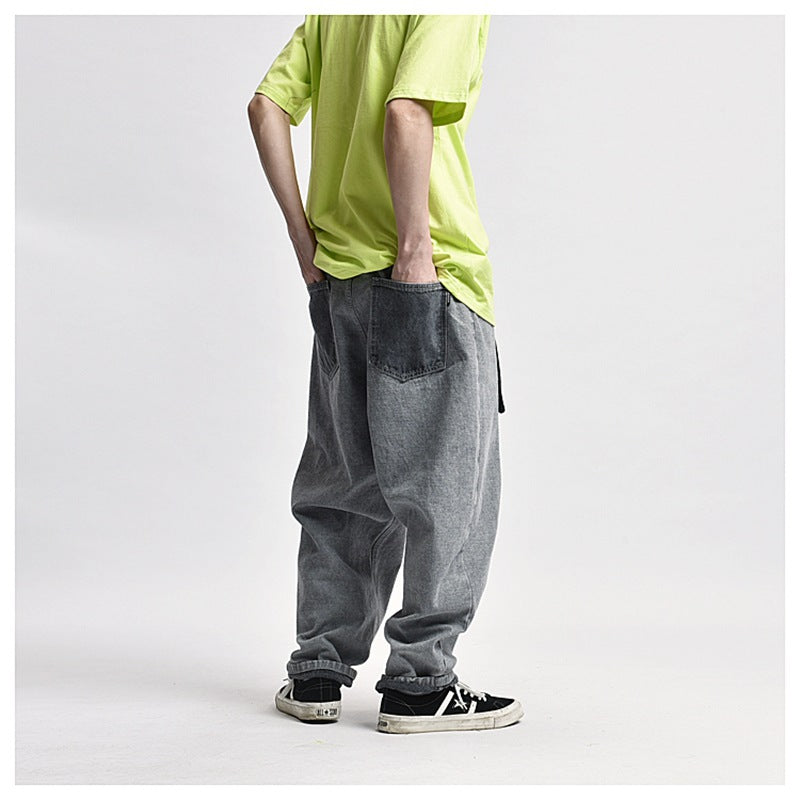 Loose Straight Jeans Men's plus Size Retro Sports Trousers Men's Clothing Men Denim Pants