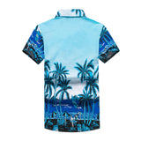 Mens Beach Shirts Hawaiian Short Sleeve Beach Shirt Loose plus Size Flower Shirt Vacation Suit