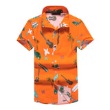 Men Beach Shirts Short Sleeve Beach Shirt Men's Loose plus Size Flower Shirt Vacation Travel Set