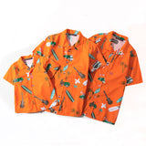 Men Beach Shirts Short Sleeve Beach Shirt Men's Loose Large Size Shirt Hawaiian Vacation Travel Set