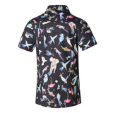 Men Beach Shirts Hawaiian Short Sleeve Beach Shirt Men's Loose plus Size Flower Shirt Vacation Travel