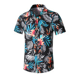 Men Beach Shirts Short Sleeve Beach Shirt Men's Loose plus Size Flower Shirt Vacation Travel Set