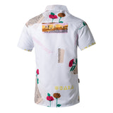 Men Beach Shirts Hawaiian Short Sleeve Beach Shirt Men's Loose plus Size Flower Shirt Casual Suit
