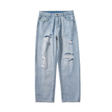 Summer Jeans Men's Loose Straight plus Size Casual Retro Sports Cropped Pants Trousers Men's Men's Jeans
