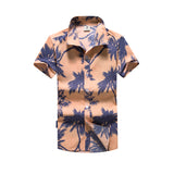 Men Beach Shirts Short Sleeve Beach Shirt Men's Loose Large Size Shirt Vacation Travel Set