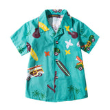 Men Beach Shirts Short Sleeve Beach Shirt Men's Loose Large Size Shirt Hawaiian Vacation Travel Set