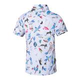 Men Beach Shirts Hawaiian Short Sleeve Beach Shirt Men's Loose plus Size Flower Shirt Vacation Travel