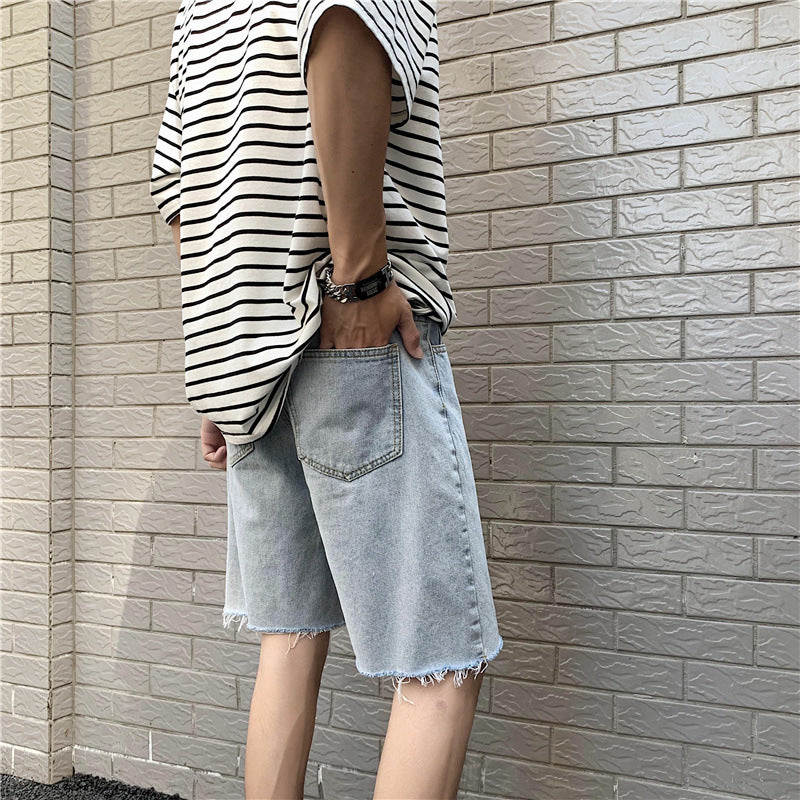 Summer Denim Shorts Men's plus Size Retro Sports Loose Straight Fifth Pants Men's Clothing Men Jeans