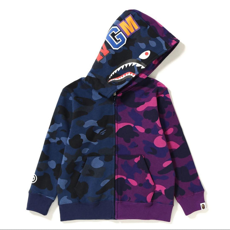 A Ape Print for Kids Hoodie Children's Clothing Camouflage Shark Jacket Male and Female Baby Mid-Length Autumn and Winter Camouflage Hooded Sweater