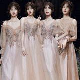 Fairytale Dresses Champagne Plus Size Elegant Long Simple Evening Dress for Women