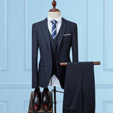 Mens Black Suit Men's Spring and Autumn Men's Suit Men's Suit Three-Piece Set Best Man