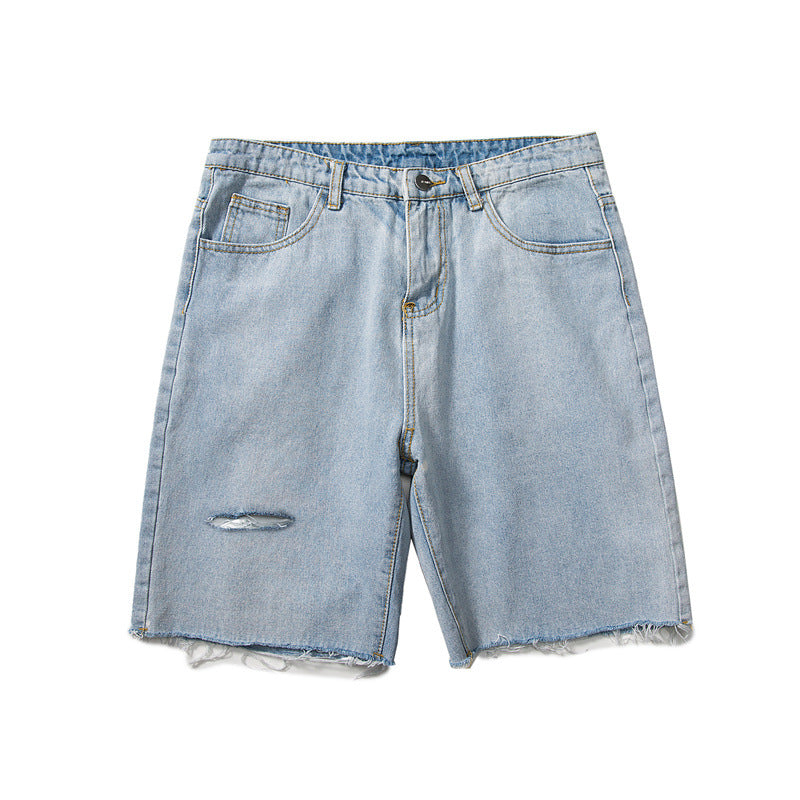 Summer Denim Shorts Men's plus Size Retro Sports Loose Straight Fifth Pants Men's Clothing Men Jeans