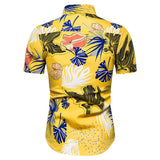 Men's Weiyi Beach Flower plus Size Retro Sports Casual Short Sleeve Men Shirt