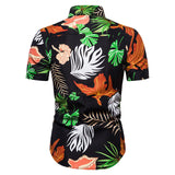 Men's Weiyi Beach Flower plus Size Retro Sports Casual Short Sleeve Men Shirt