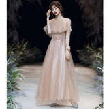 Fairytale Dresses Champagne Plus Size Elegant Long Simple Evening Dress for Women