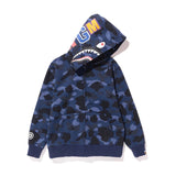 A Ape Print for Kids Hoodie Children's Clothing Camouflage Shark Jacket Male and Female Baby Mid-Length Autumn and Winter Camouflage Hooded Sweater