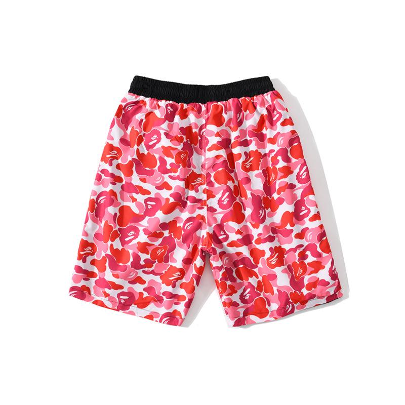 A Ape Print Shorts Ape Head Printed Shark Reversible Camouflage Shorts