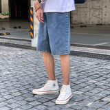 Summer Loose Shorts Men's Straight-Leg Denim Fifth Pants Large Size Retro Sports Casual Pants Men Jeans