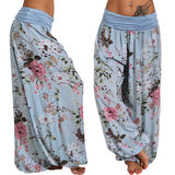 Wide Leg Floral Print Pants Digital Printing Long Wide-Leg Pants Casual Pants Harem
