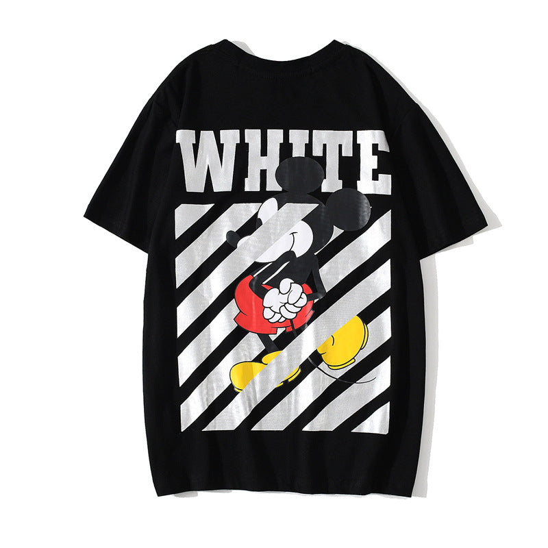 Ow Printed Arrow Ugly Duckling Short Sleeve Men'S Striped Mickey Little Mouse Tshirt Women Owt