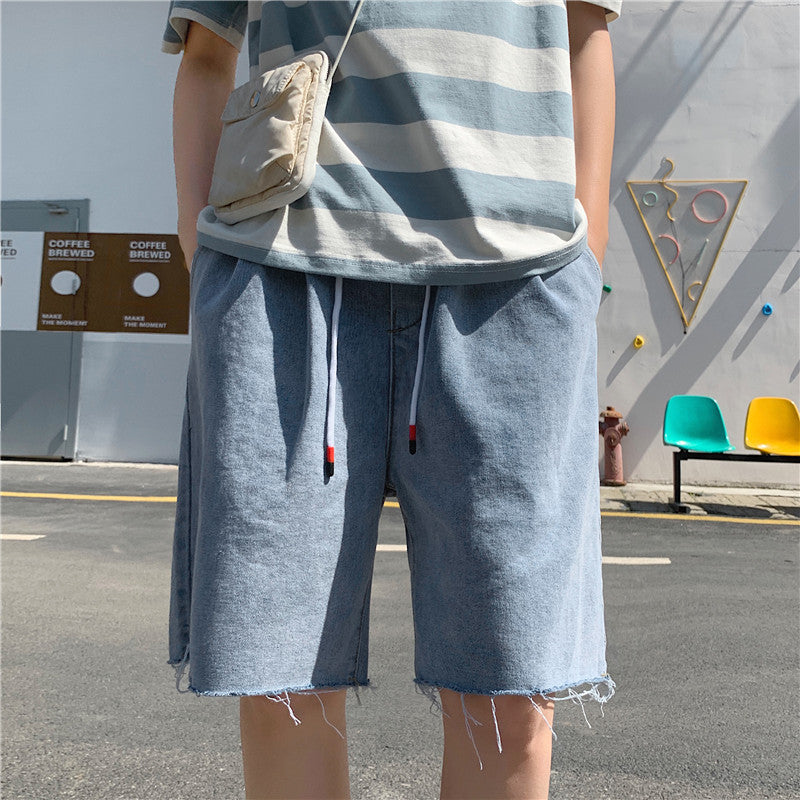 Summer Denim Shorts Men's plus Size Sports Loose Student Straight Casual Trousers Men's Clothing Men Jeans