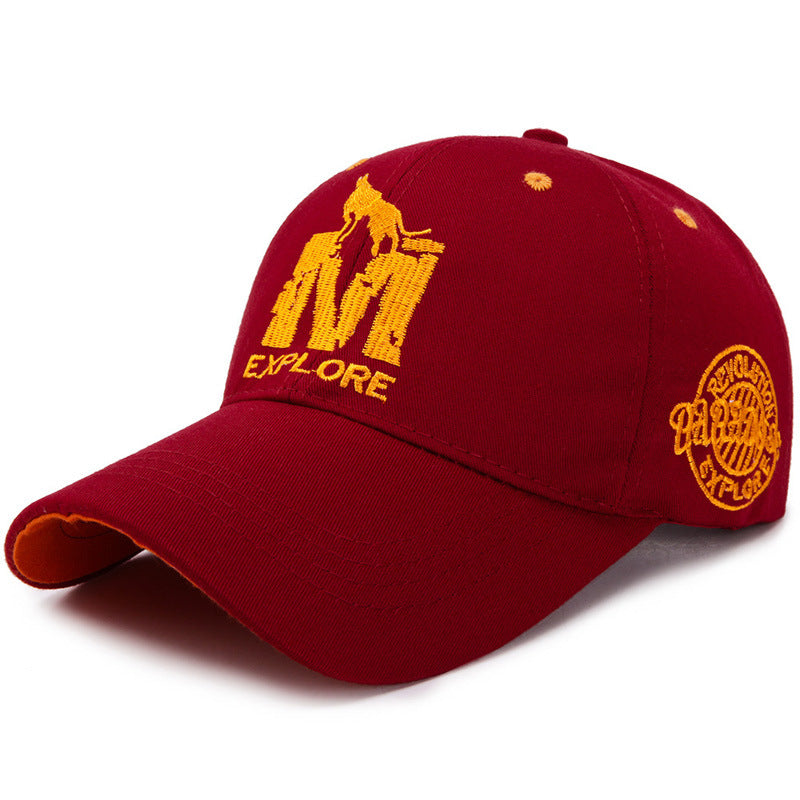 Wolf Print Cap Embroidered Alphabet Peaked Cap Student Sports Couple Sun Protection Sunshade Baseball Cap
