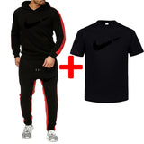 Men′s Athletic Tracksuit Sweat Suits for Men Outfits Men's Striped Slim Fit Sports Suit Sweatshirt Sweatpants Fitness Hoodie