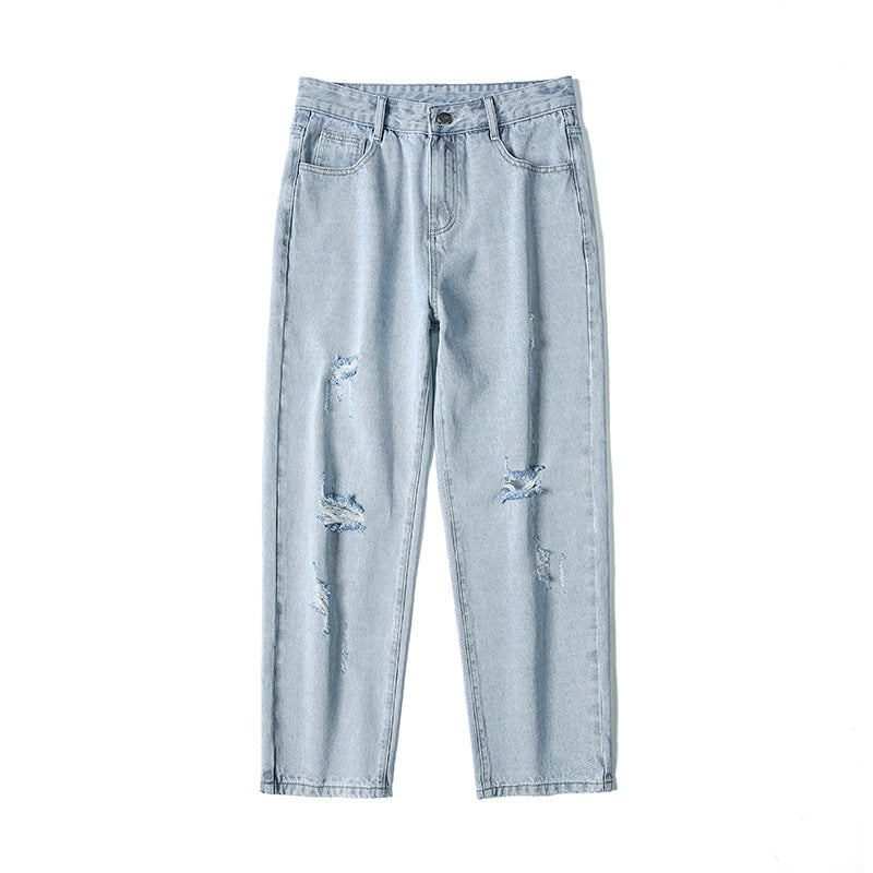 Summer plus Size Retro Sports Jeans Men's Casual Trousers Men's Jeans