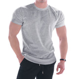 Slim Fit Muscle Gym Men T Shirt Men Rugged Style Workout Tee Tops Sports Men Vest T-shirt Summer round Neck Running Short Sleeve Men's Clothing