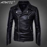 Men's Motorcycle Multi-Zipper Leather Motorcycle Leather Coat D104men Pu Jacket